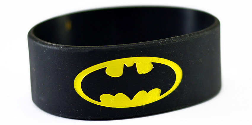 SHI Jewellery Batman Wristband Rubber Handband For Boys High Quality Hand Band Bracelet Men Women