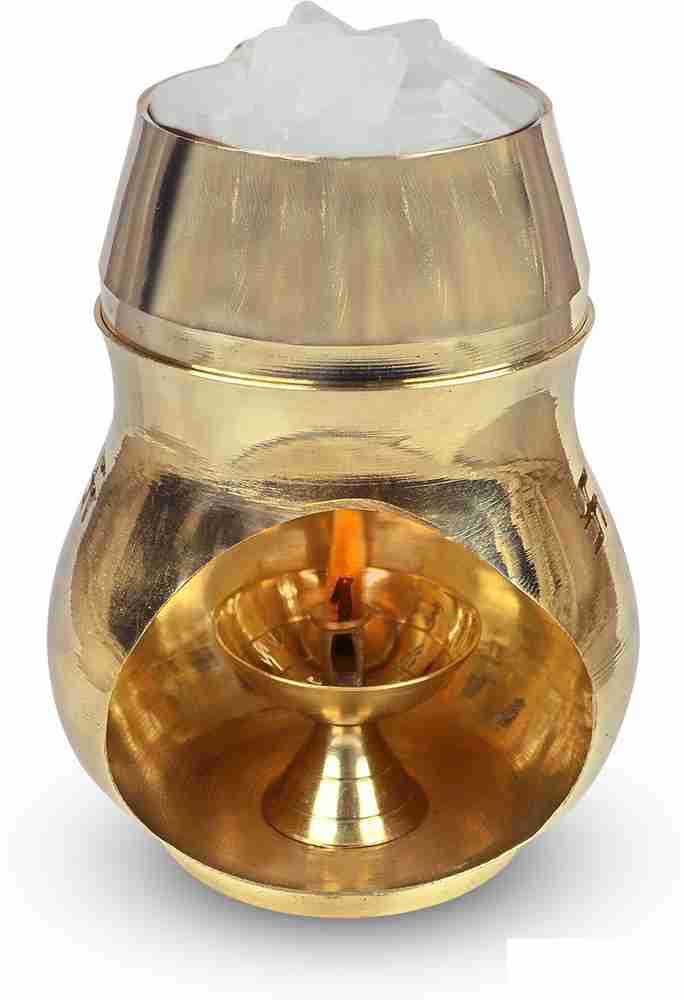 CRYSTU Brass Aroma Incense Burner Camphor Lamp Aroma Lamp Oil Burner Oil Diffuser with Diya Brass Table Diya Set Price in India Buy CRYSTU Brass Aroma Incense Burner Camphor Lamp Aroma