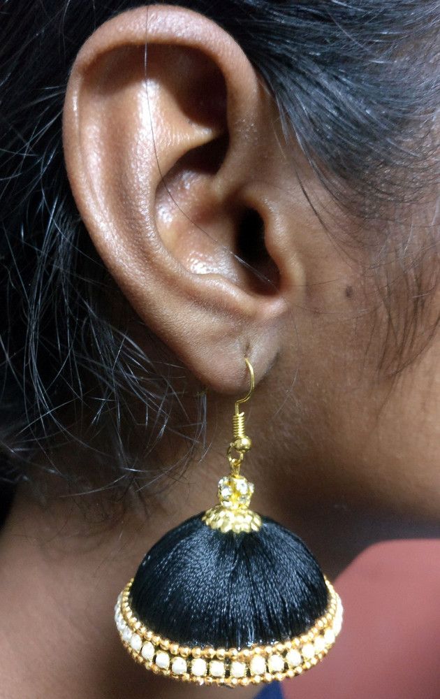 Jhumka thread earrings sale