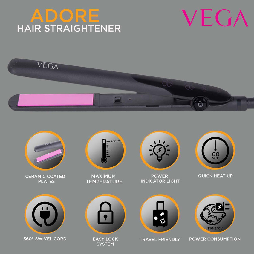 Vega adore flat hotsell hair straightener price