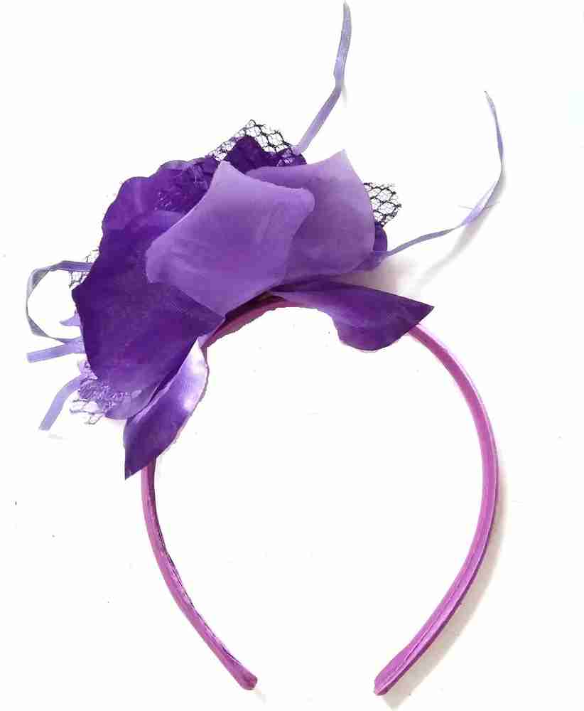 ELINA Purple Colour Big Flower Hair band Rubber Bands For girls