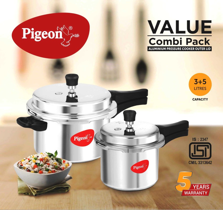 Pigeon Value Combi Pack 3 5 Litres 3 L 5 L Pressure Cooker