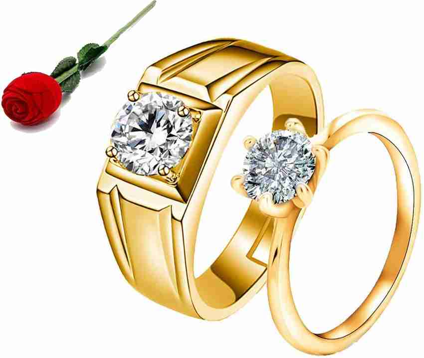 MYKI Love Forever Gold Elements Adjustable Couple Rings Stainless