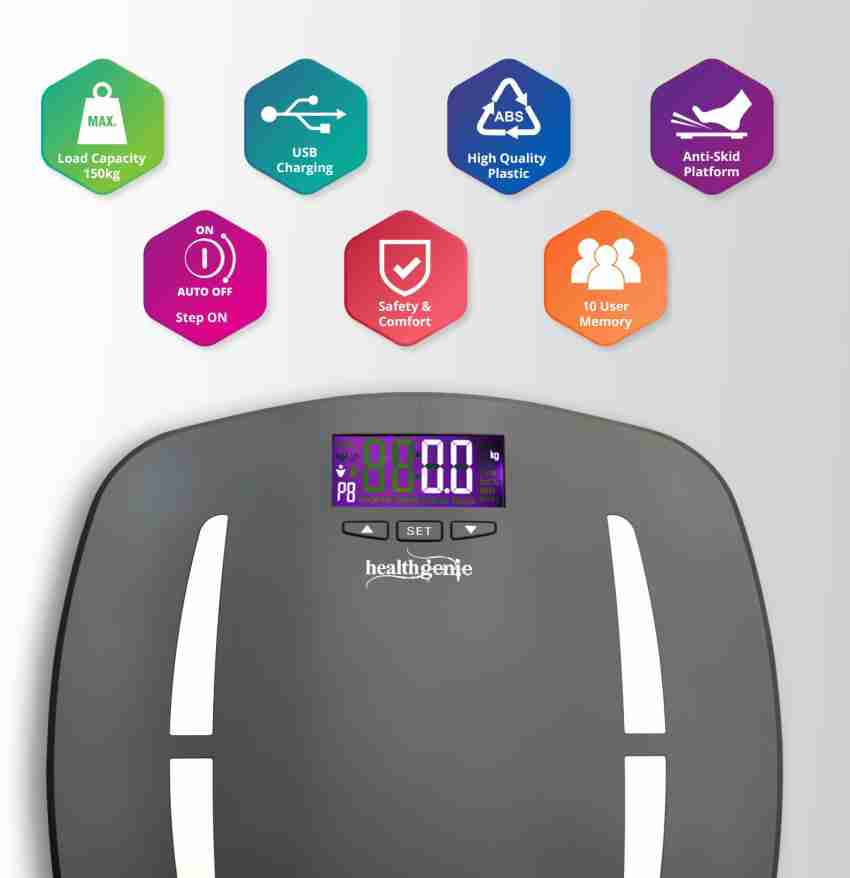 Healthgenie Digital Personal Body Fitness Monitor Fat Analyzer and Weighing  Scale Body Fat Analyzer - Healthgenie 