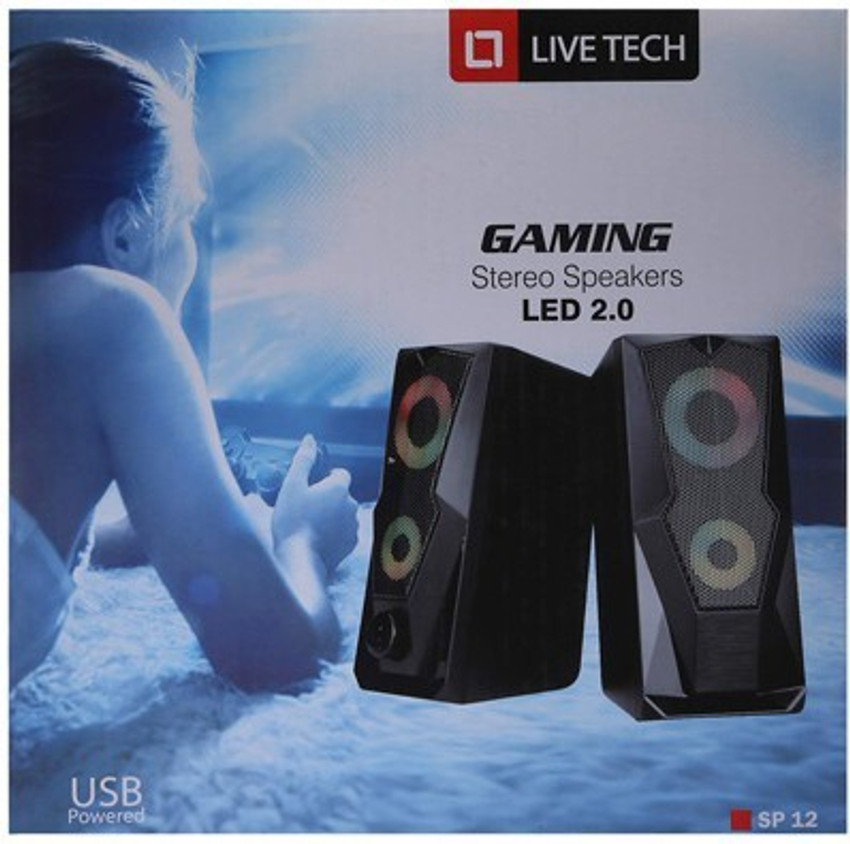 Live tech sp12 gaming led sale 2.0 stereo speaker