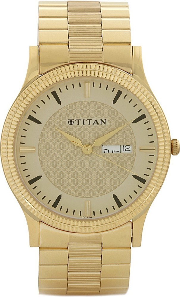 Titan Analog Gold Dial Men's Watch-NL1650YM04/NP1650YM04