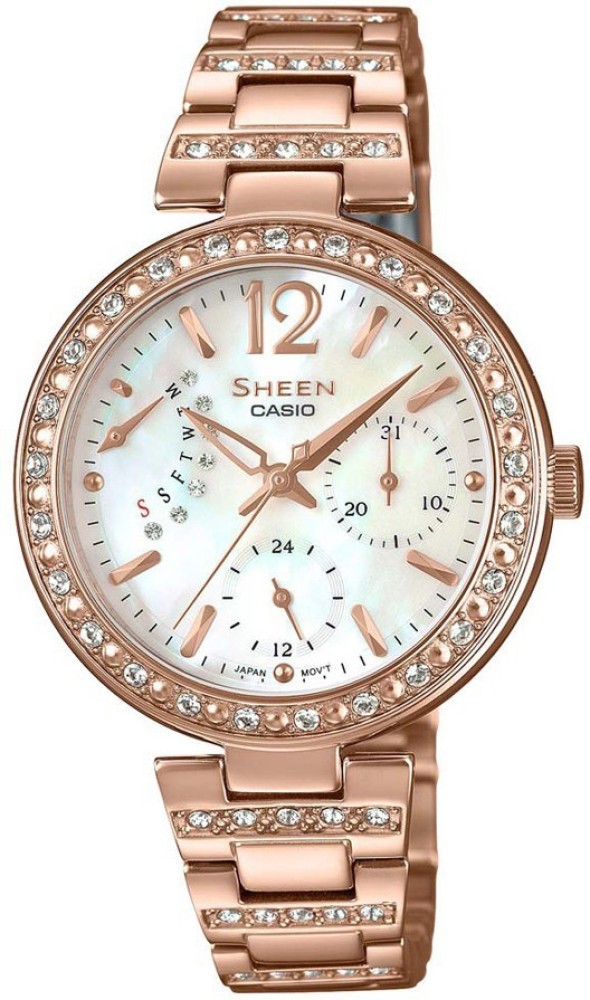 Casio sheen swarovski ladies sales watch price