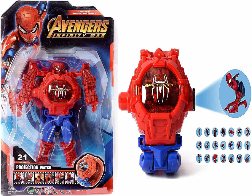 gorgeous moment Transforming Robot SPIDERMAN Digital Watch Toy for