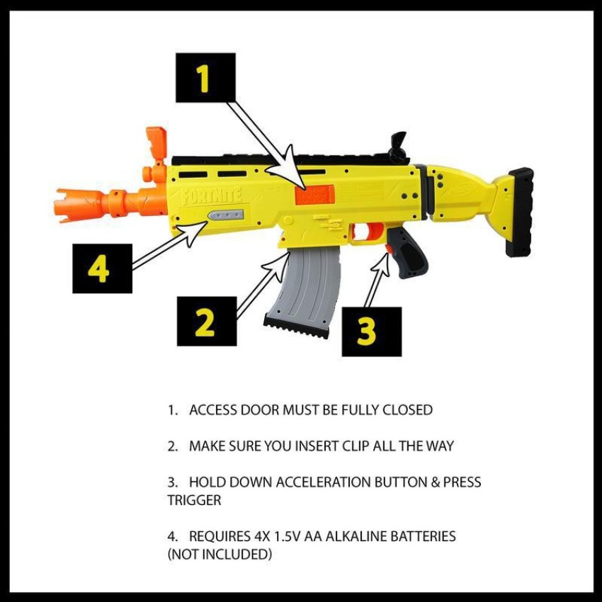 Forberedende navn Becks vedlægge Nerf Fortnite AR-L Dart Blaster,Motorized Toy Blaster,Flip Up Sights,Incl.  20 Darts Guns & Darts - Fortnite AR-L Dart Blaster,Motorized Toy  Blaster,Flip Up Sights,Incl. 20 Darts . shop for Nerf products in India. 