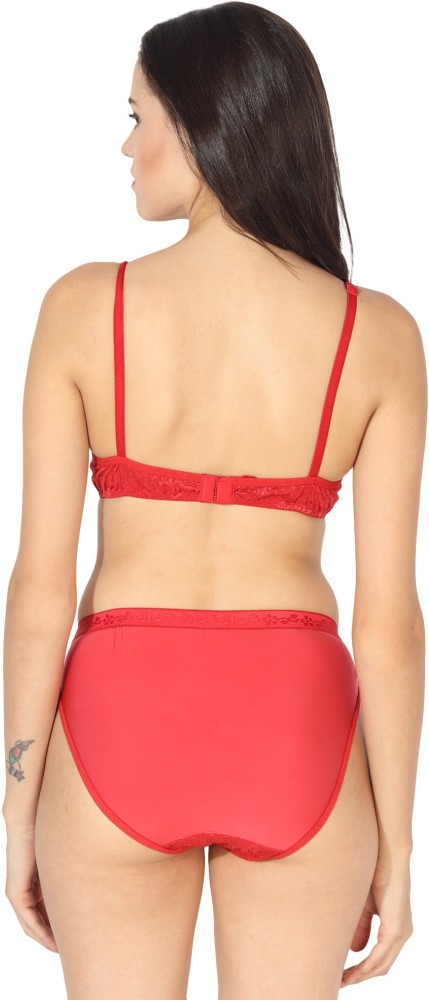 Buy online Red Net Bra And Panty Set from lingerie for Women by Clovia for  ₹459 at 49% off