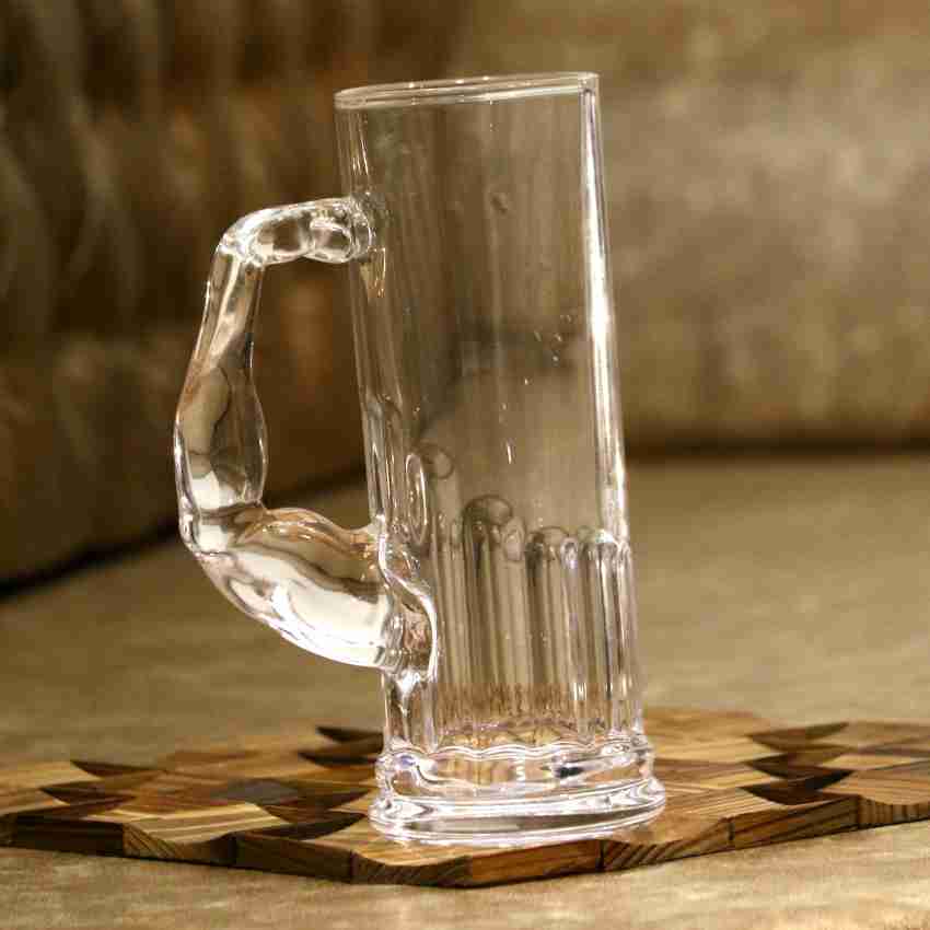 baluda Stylish Transparent Beer Glass with Premium Handle Glass