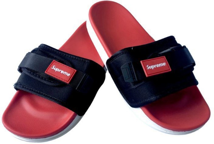 Supreme hot sale slippers red