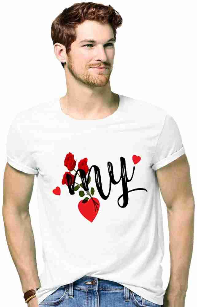 Buy You & Me Forever Printed Couple T-Shirts Pack 2 /Round Neck/Reguler Fit/ Half Sleeve/Color-White/Fabric-Polyster Couple Size - Men M(38);Women  XL(40) at