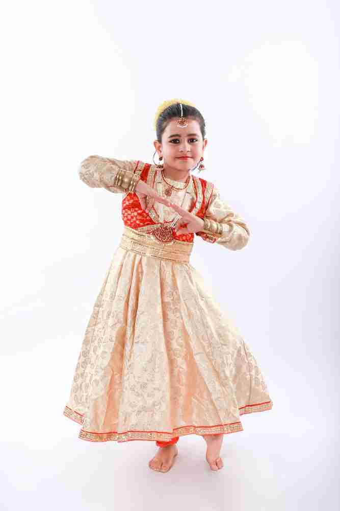 Sanskriti Fancy Dresses kathak Anarkali Dance Kids Costume Wear