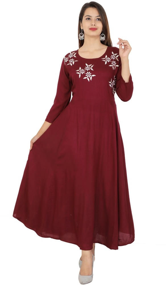 Maroon kurti outlet flipkart