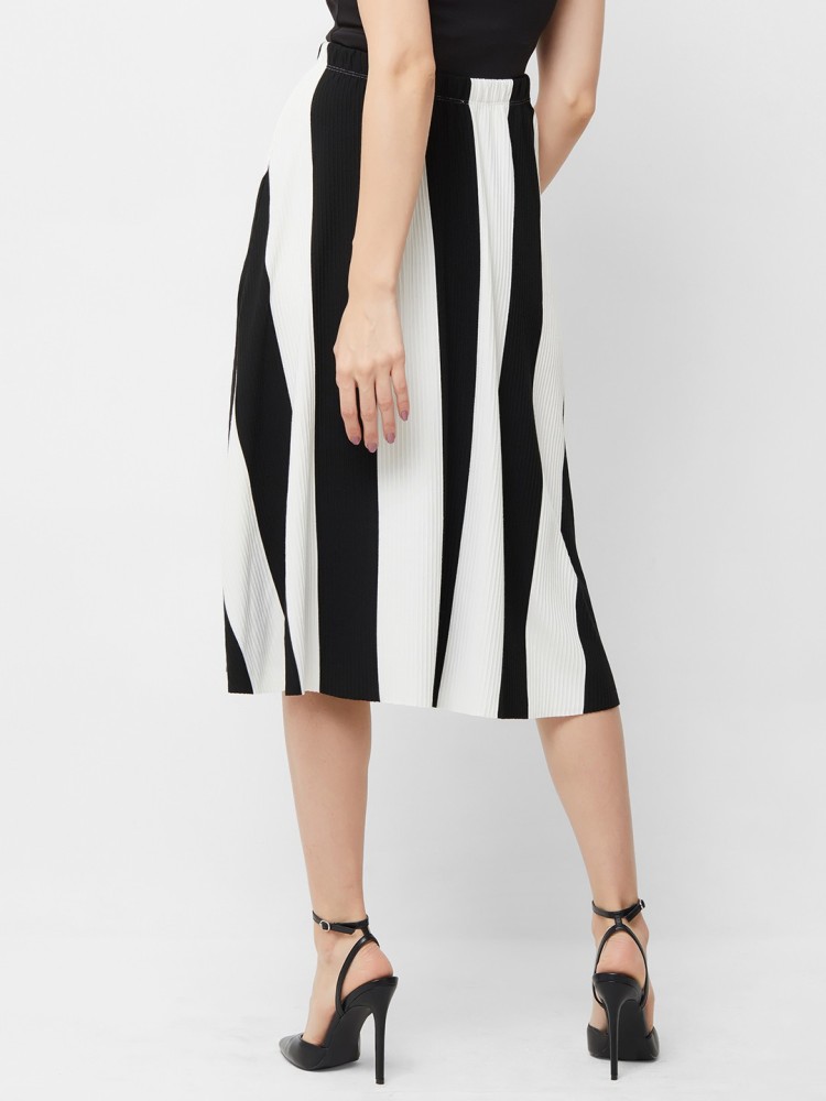 Black and white striped skirt cheap xl