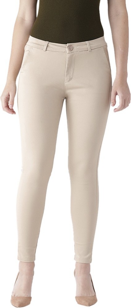 Buy XPOSE Women Light Grey Solid Bootcut high-Rise Trousers, has a