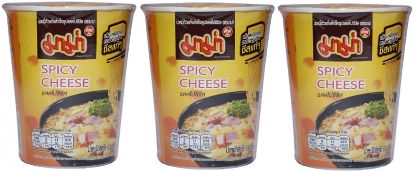 Mama Instant Cup Noodles Spicy Cheese Flavour 63g X 6pcs.