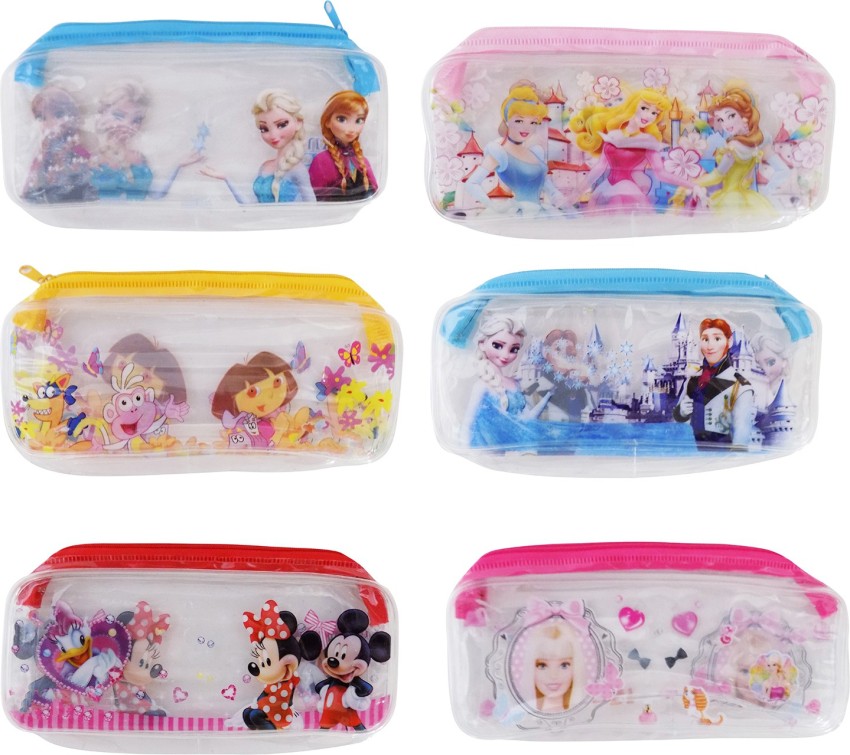 WIZME Set Of Pencils Box, Pencil Shape Pencil Box For Kids  cartoon printed Art Plastic Pencil Boxes 