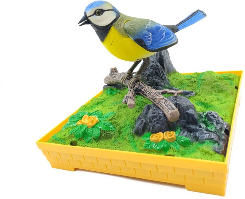 Trendegic Heartful Singing Sparrow Bird With Cage ( Yellow