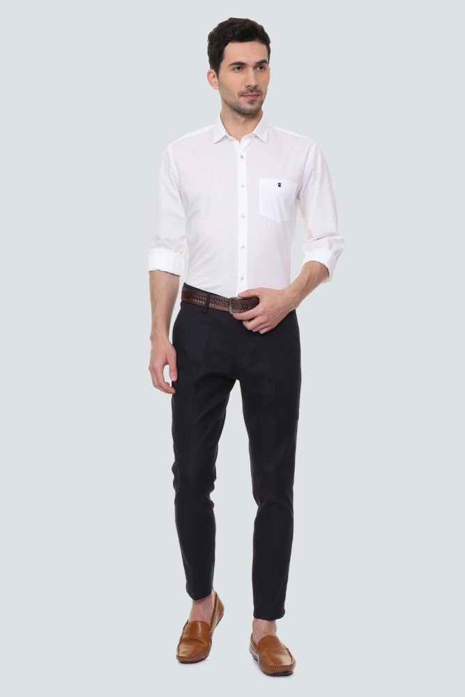 Louis Philippe Formal Shirts : Buy Louis Philippe Men White Classic Fit  Print Full Sleeves Formal Shirt Online