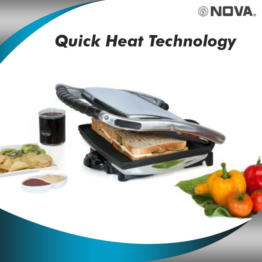 NOVA 1800W 4 Slice Grill Sandwich Maker NT 233 HDG Grill Price in India Buy NOVA 1800W 4 Slice Grill Sandwich Maker NT 233 HDG Grill Online at Flipkart