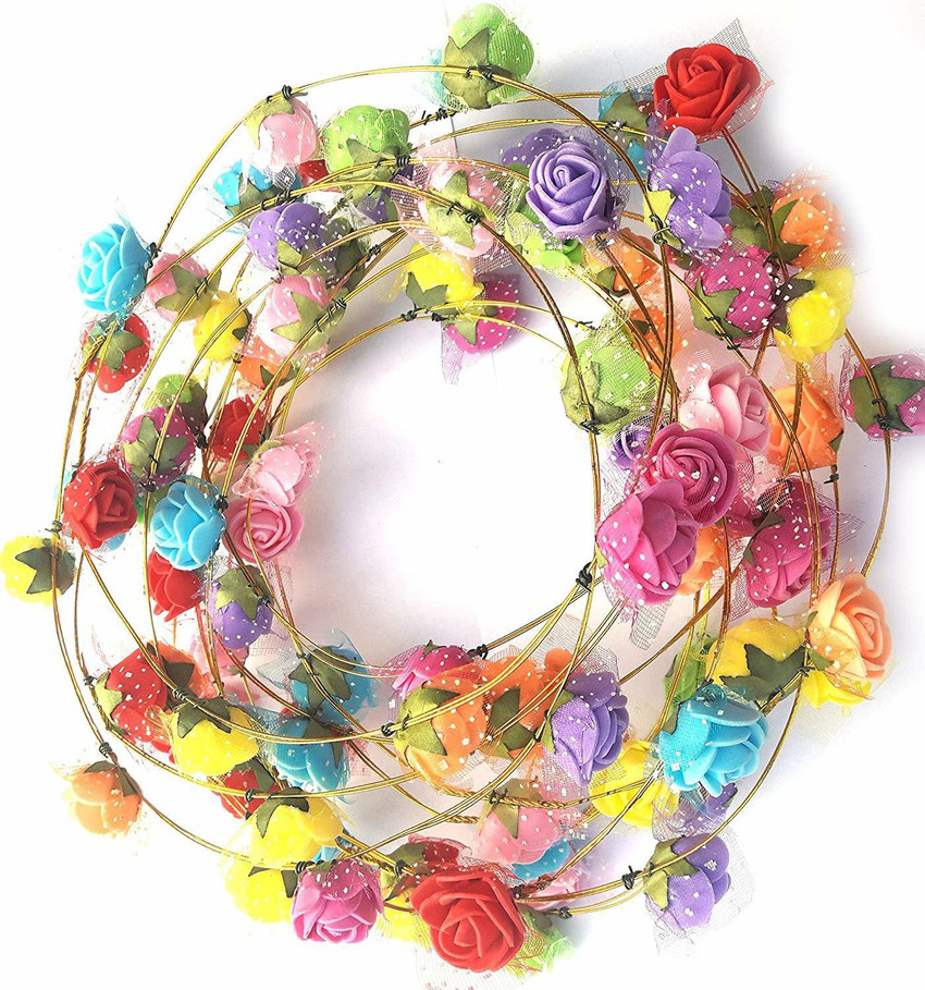 Crysta World Set Of 4 Flower Gracious Tiara Crown for Wedding Party Beach for Women Girls Rose Ring Head Band Price in India Buy Crysta World Set Of 4 Flower Gracious