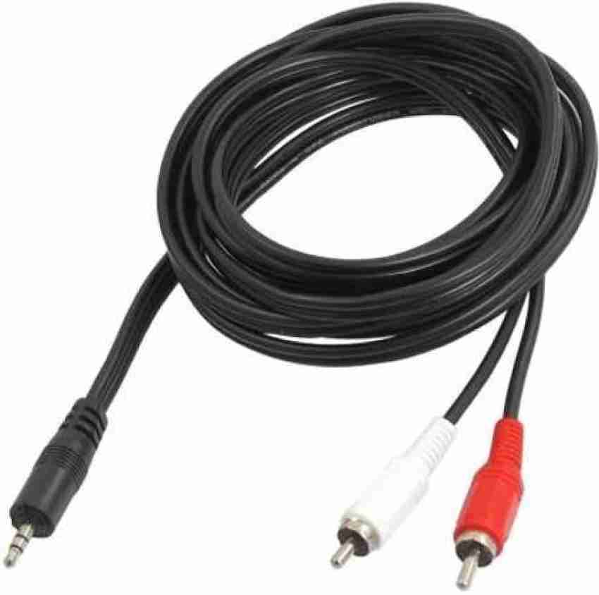 Mak World AUX Cable 20 m 3.5 MM Stereo Male to 2 RCA Male Audio Cable 20  Meter - Mak World 