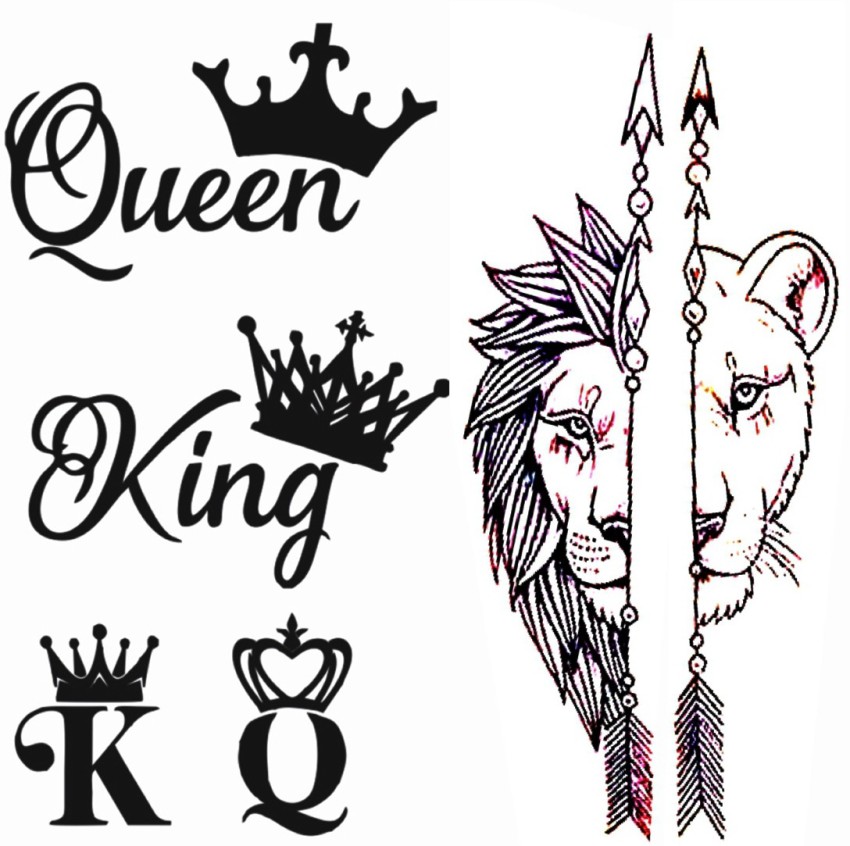 Black and Grey King Queen Crown Tattoo  Queen tattoo King queen tattoo  Tattoos for women