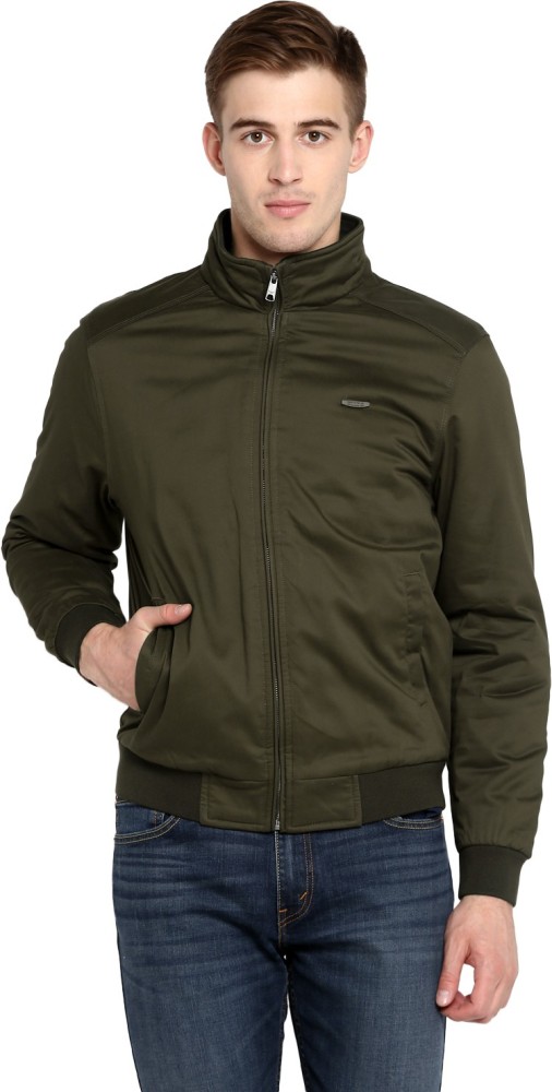 RED TAPE Zip-Front Bomber Jacket For Men (Olive, XXL)