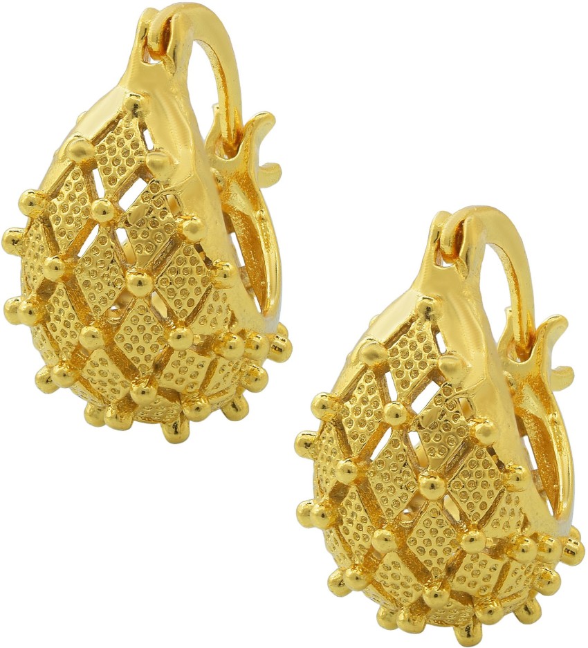  Buy Dzinetrendz Gold plated Traditional basket shaped  earrings Brass Hoop Earring Online at Best Prices in India