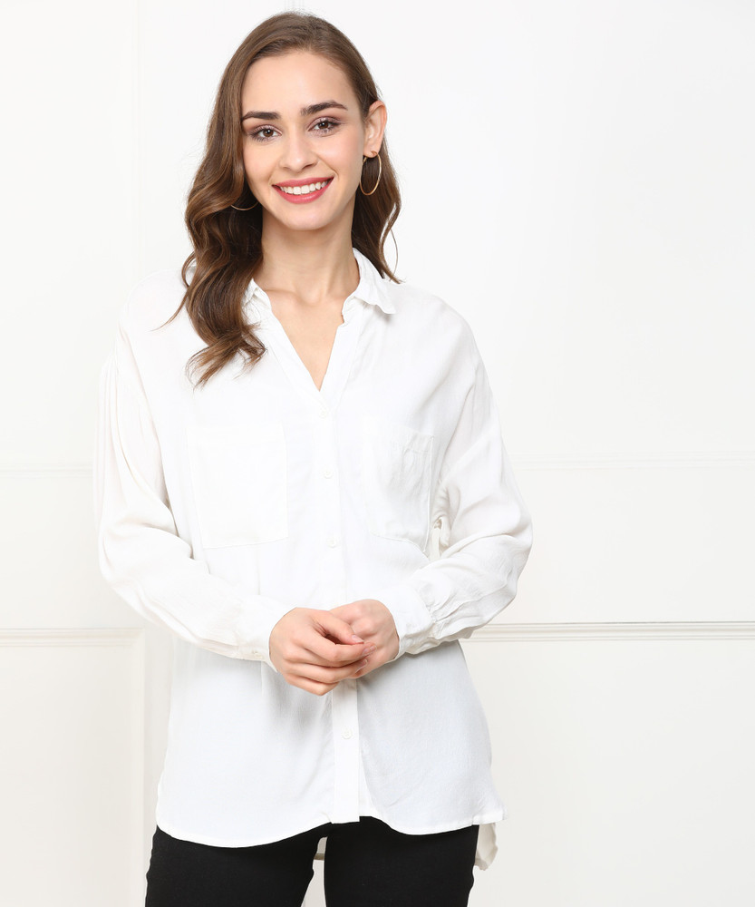 FOREVER 21 Women Solid Casual White Shirt Buy FOREVER 21 Women Solid Casual White Shirt Online at Best Prices in India Flipkart