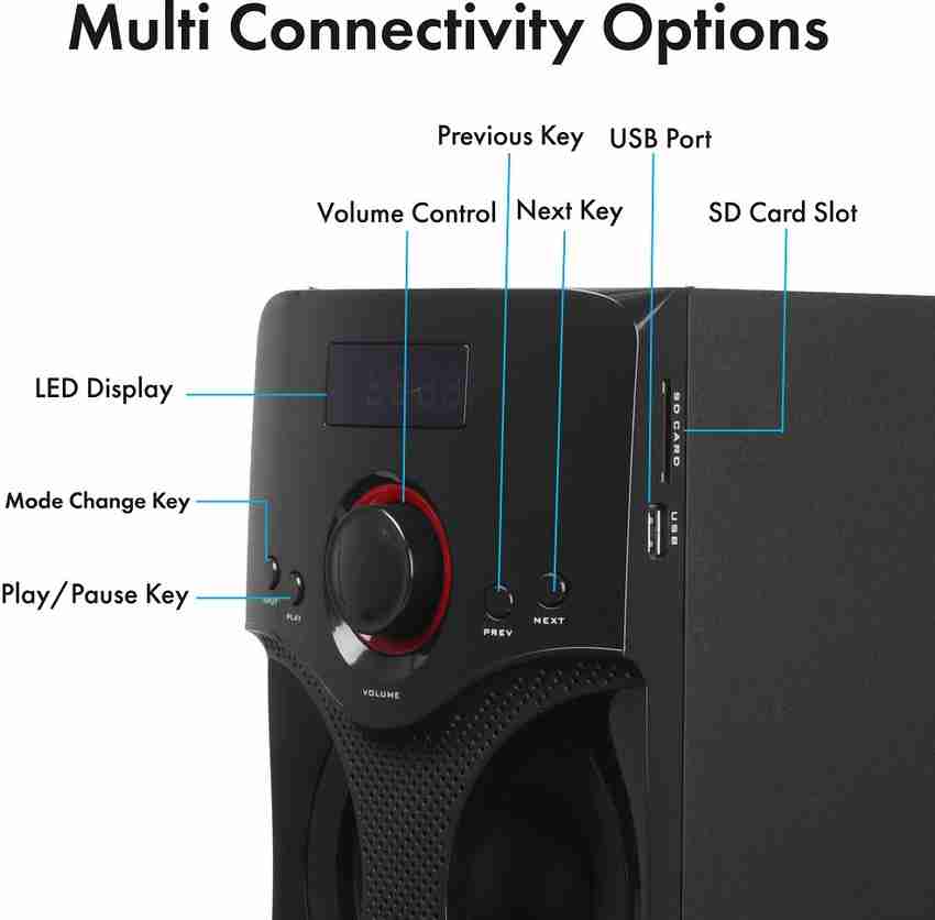 Zebronics 2.1 bluetooth multimedia top speaker bt3440rucf