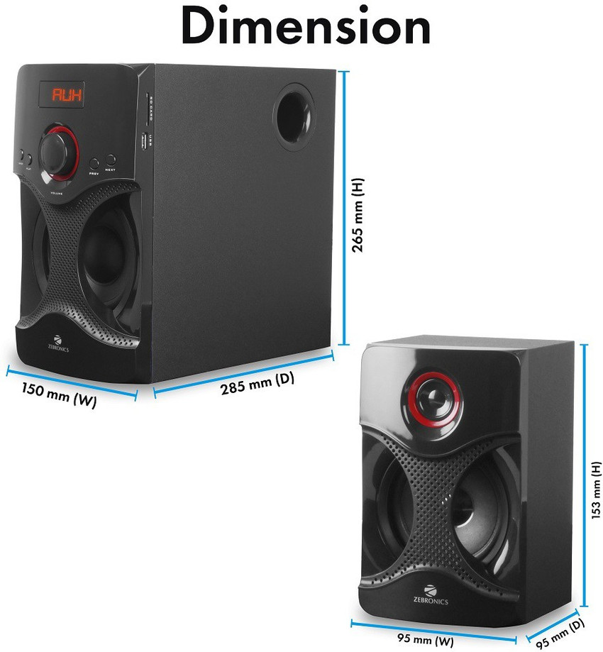 Buy ZEBRONICS BT3440 RUCF 40 Watt Bluetooth Laptop Desktop Speaker