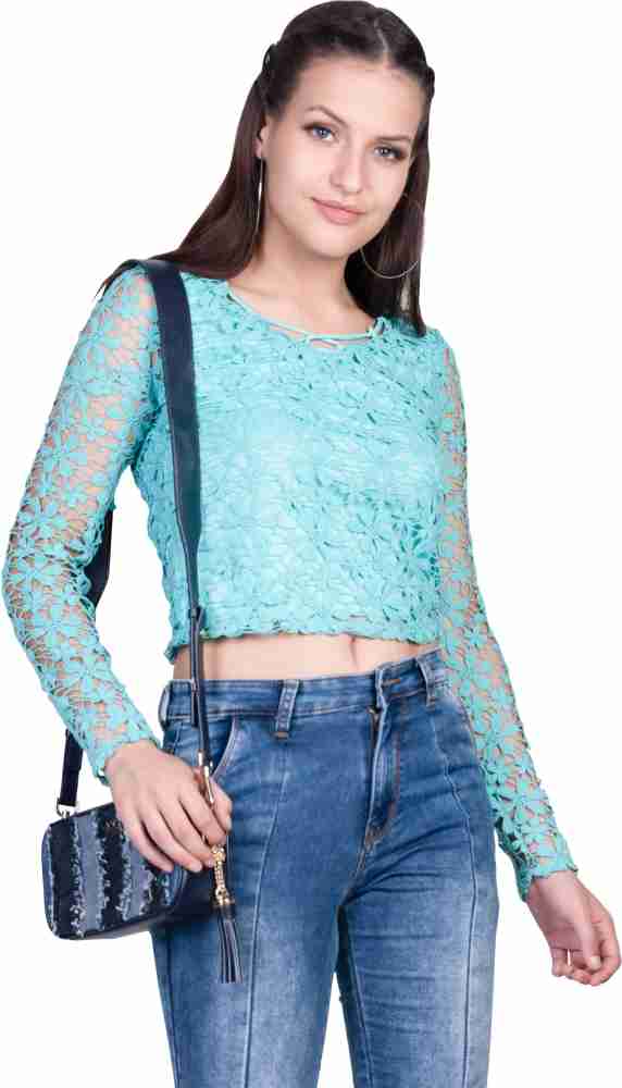 LACE TUBE TOP TURQUOISE