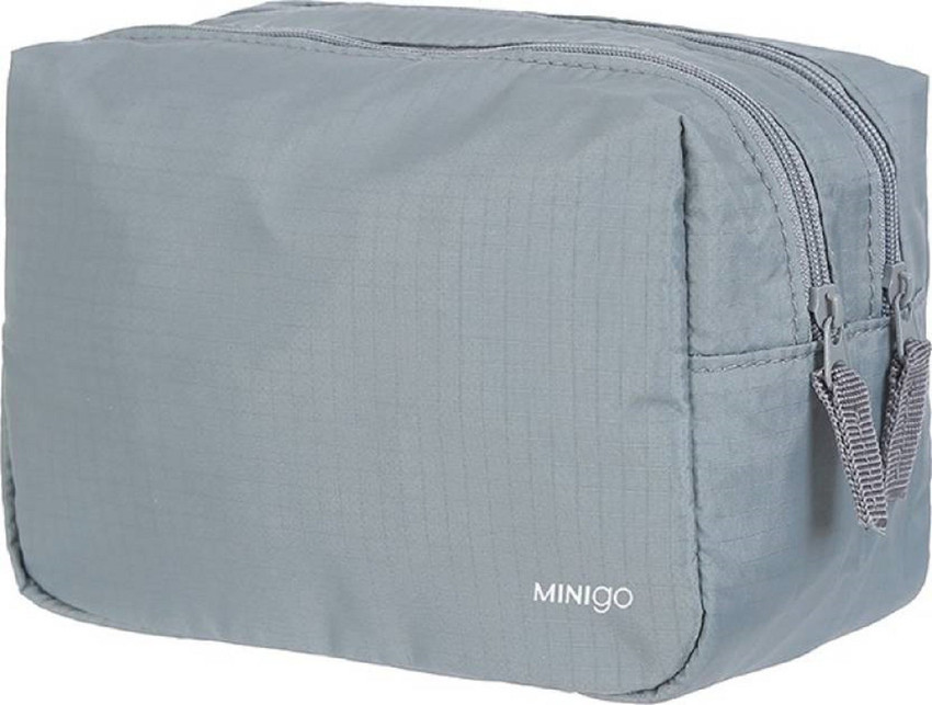 MINISO Portable Double Zipper Cosmetic Bag Dark Grey Price in India Flipkart
