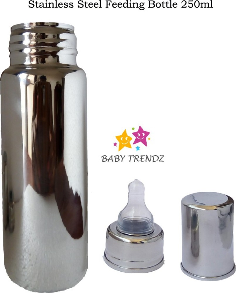 Stainless Steel 304 Grade New Born Baby Feeding Bottle 250ml for Milk for  Gift