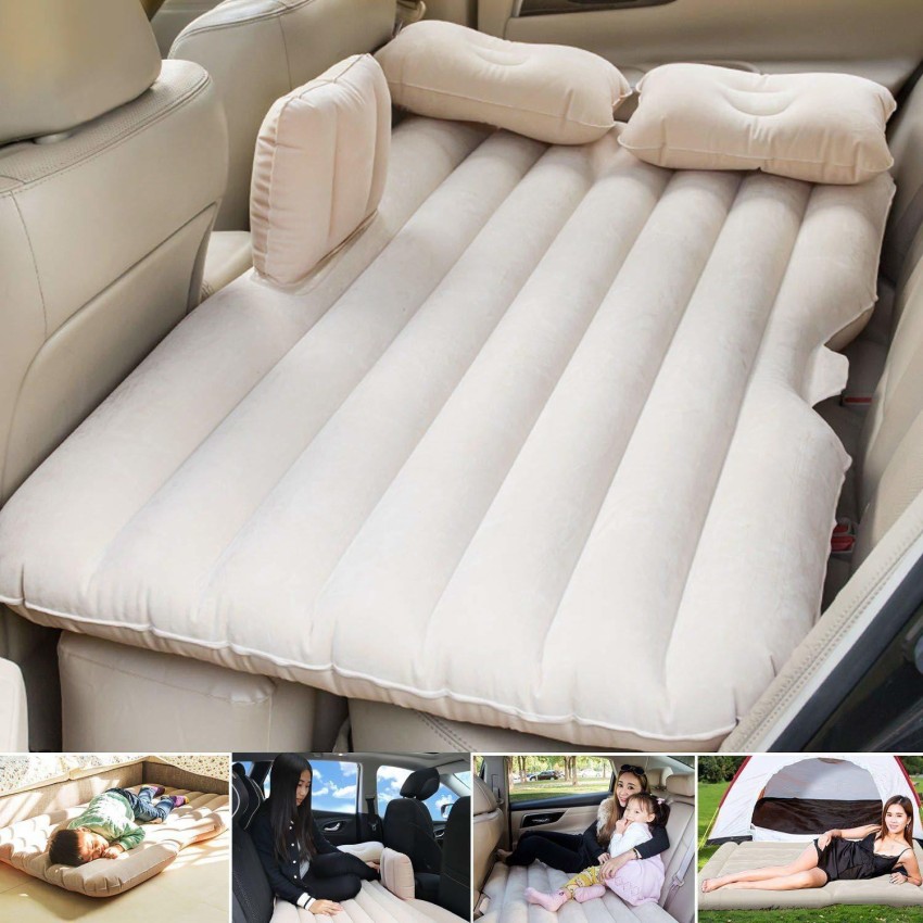 ZURU BUNCH Travel Inflatable Beige Car Air Mattress Bed with Back Seat Pump  Portable Travel, Camping, Vacation, Flitaing Bed, Floating Bed, and Sleeping  Blow-Up Pad Fits SUV ,Minivan, RV, Hatchback, Sedan, Honda