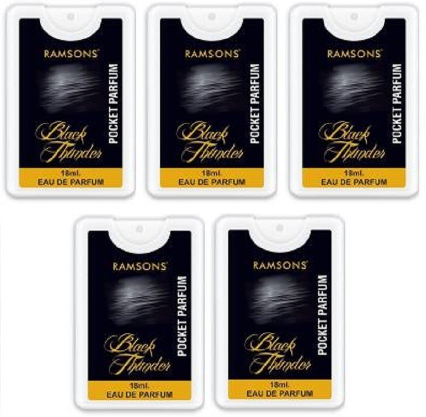 RAMSONS Black Thunder Pocket Perfume 18ml Each Pack Of 5