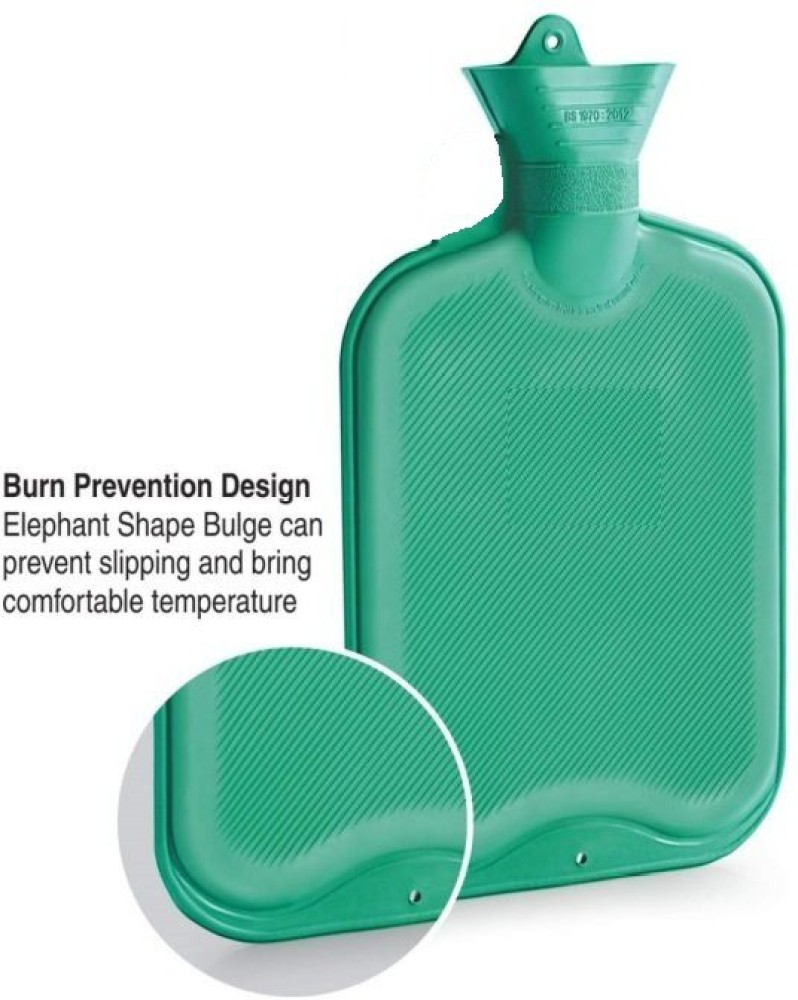 Hot Water Bottle Large 1.8L Rubber Hot Water Bag - Blue