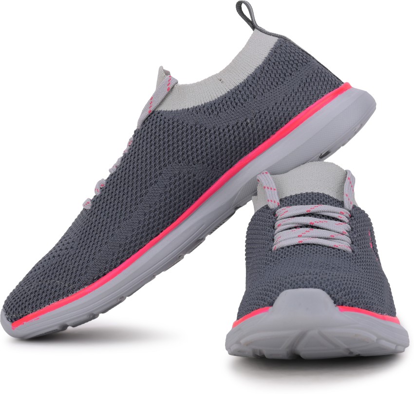 Grey and pink outlet running shoes