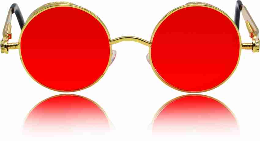 Gold frame red lens sunglasses hotsell