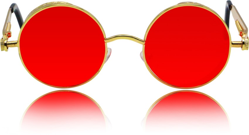 Gold and red sunglasses sale