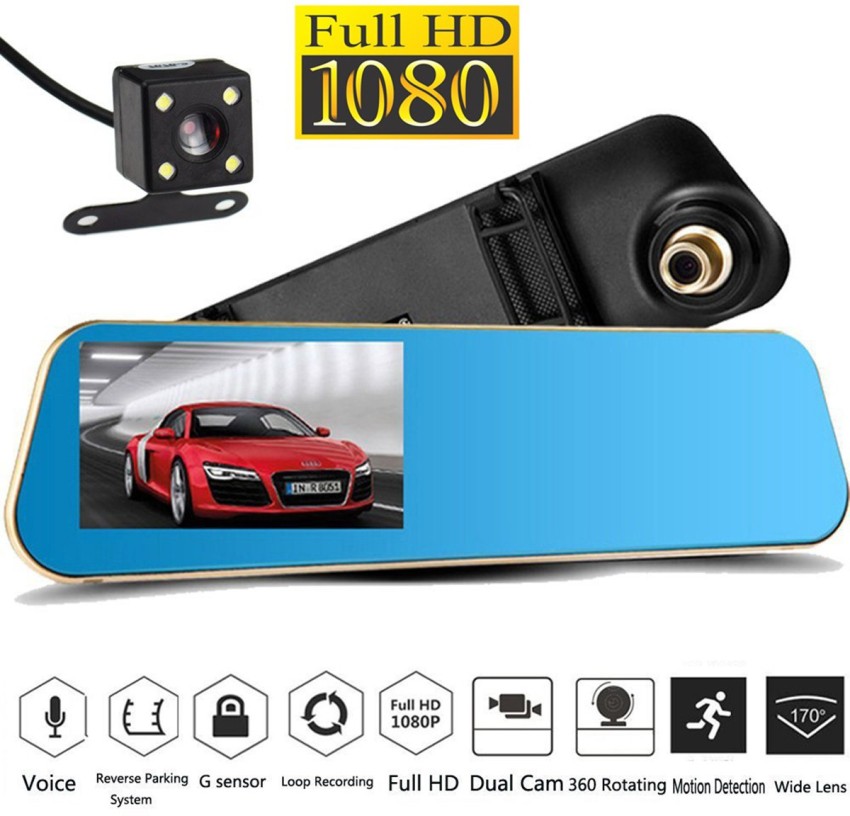 Cave RJ-322 DVR Dash Camera Car DVR Mirror Full HD 1080P 4.3 Inch Dual Lens  with Rear View Camera Auto Video Recorder Registratory RJ-322 Vehicle Camera  System Price in India - Buy