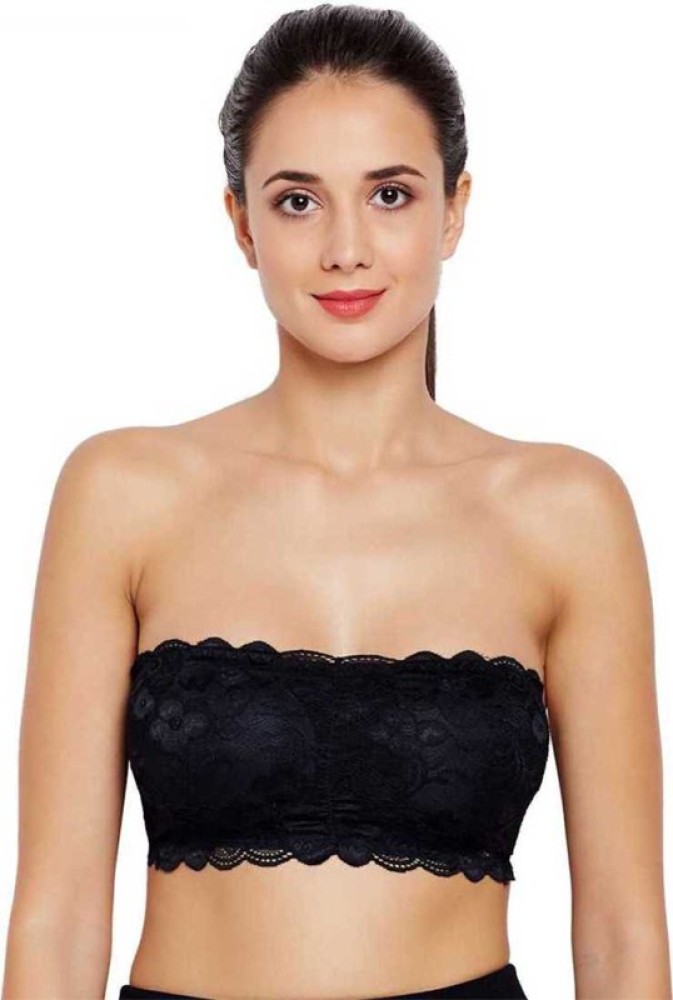 Barshini by Fashion Floral Lace Strapless Orchid Pattern Boob Bandeau Tube  Tops Bra for Women Ladies (Free Size) Women Full Coverage Lightly Padded Bra  - Buy Barshini by Fashion Floral Lace Strapless