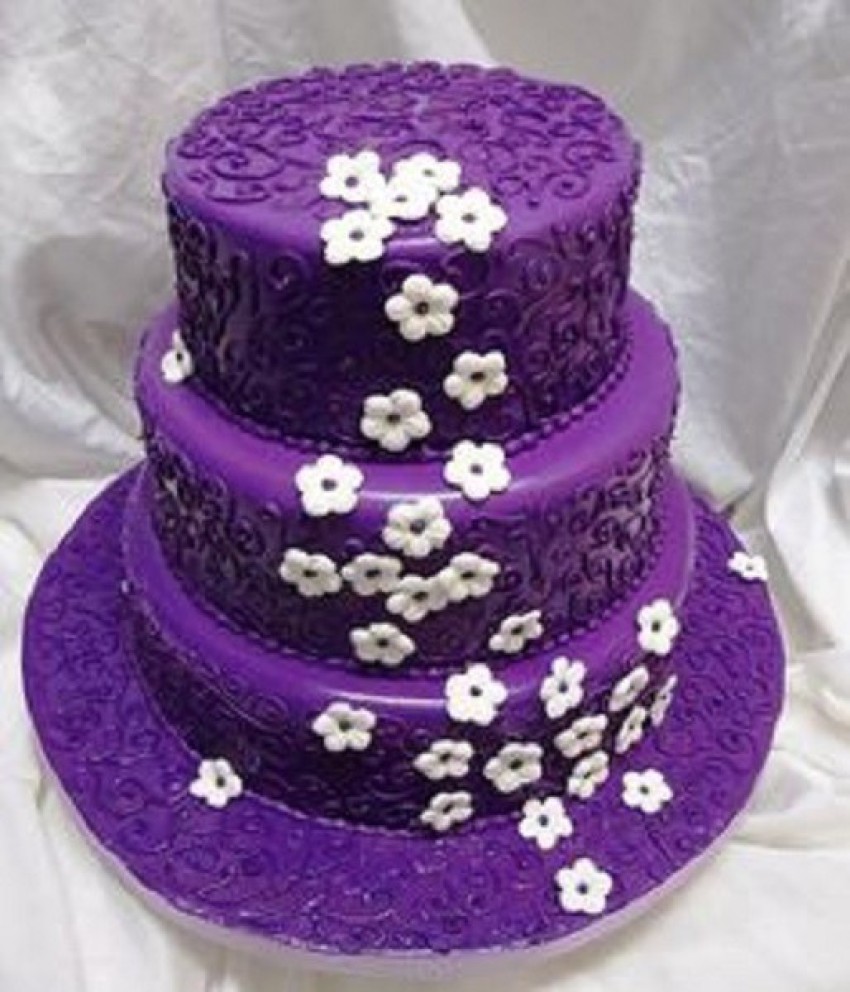 Wedding Cake Violet Color On Table Stock Photo 1073152295 | Shutterstock