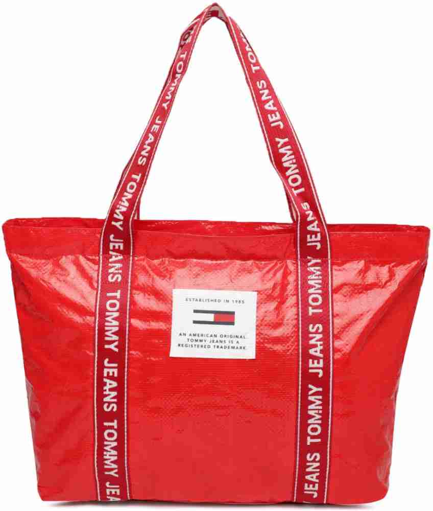 Tommy hilfiger red online tote bag