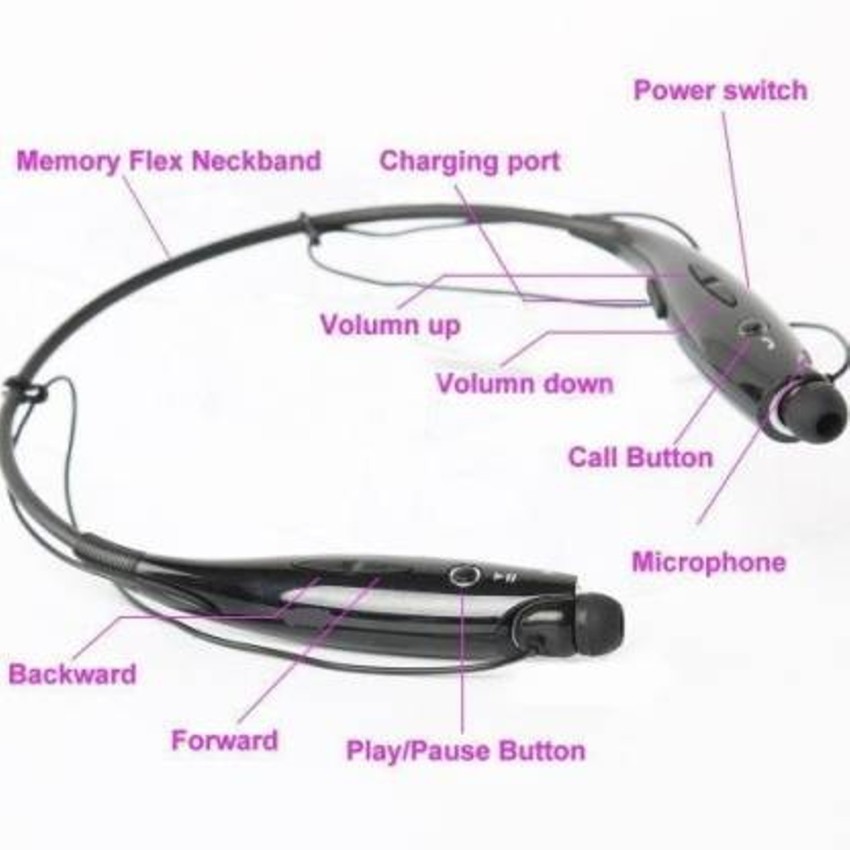 Buy Best Bluetooth Retractable Wireless Neckband Earbuds Sports