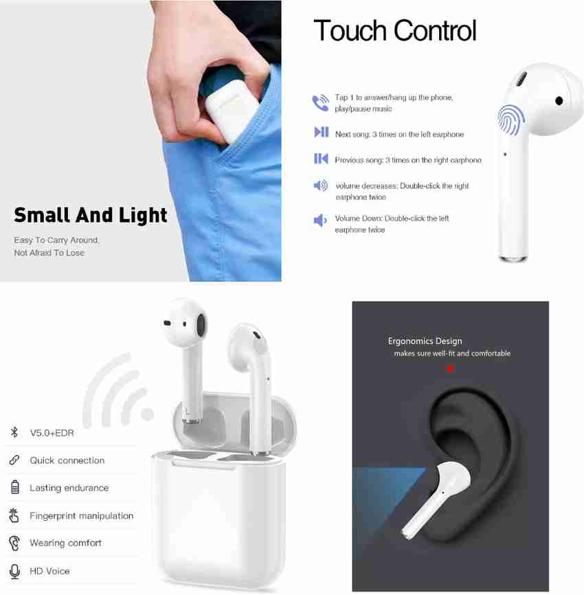 PaxMore i12 TWS Wireless Digital Bluetooth 5.0 Earphone Touch