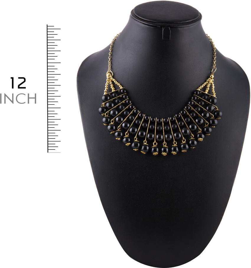 Black metal necklace set flipkart discount